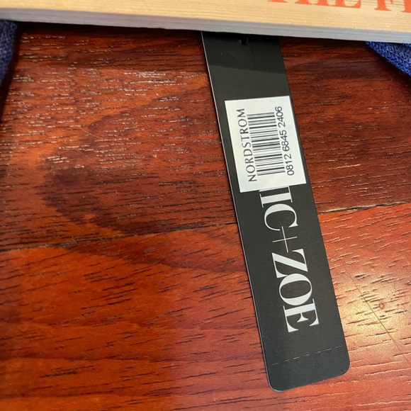 NIC+ZOE Deep Blue Linen Blend Open Cardigan Sweater 3/4 sleeves NWT - Picture 10 of 12